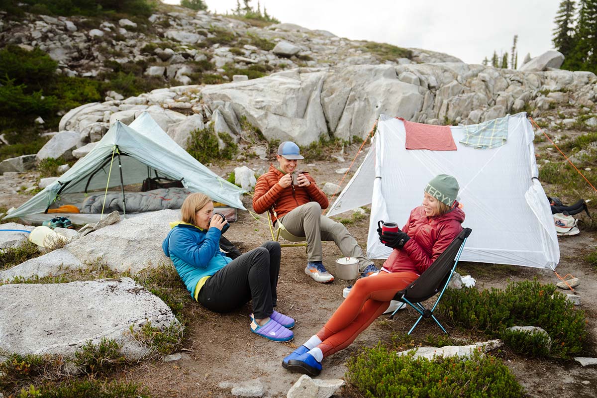 Zpacks Duplex Zip trekking-pole tent (lounging next to Hyperlite Unbound 2P)